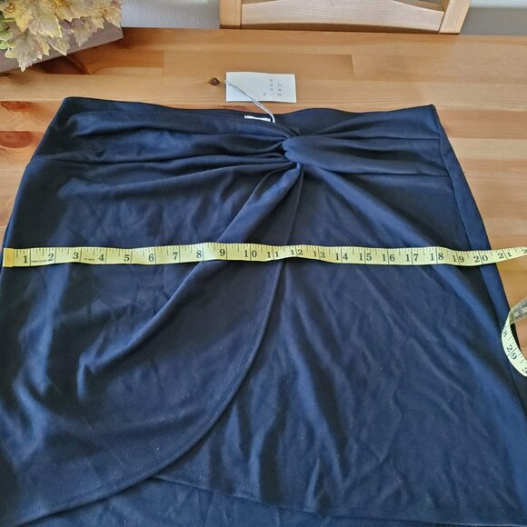 A New Day - Women's Ruched Ponte Mini Skirt - Black Size L - Picture 5 of 11